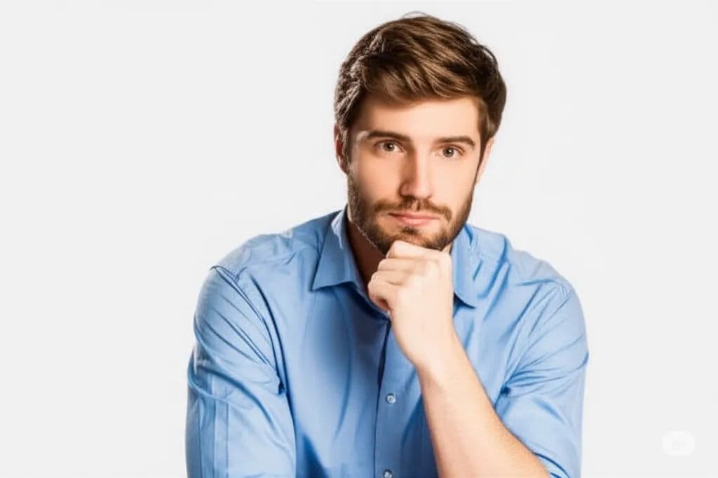 A thoughtful young Indian professional with a subtle expression of doubt, symbolizing the internal struggle of impostor syndrome.
