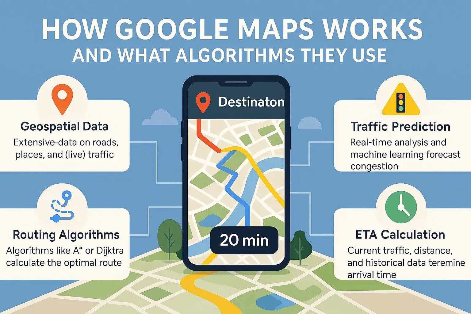 How Google Maps uses algorithms to calculate routes, traffic, and ETA