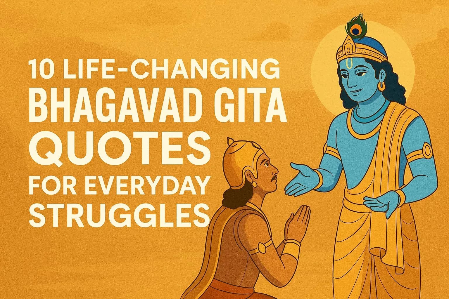 Bhagavad Gita wisdom banner with inspirational quotes and spiritual guidance