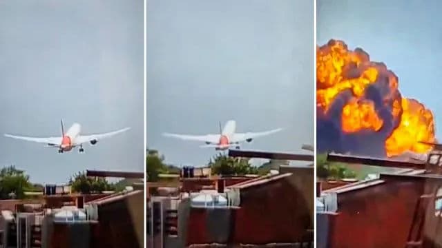Wreckage of Air India Boeing 787‑8 at crash site near Ahmedabad – Flight AI171 tragedy