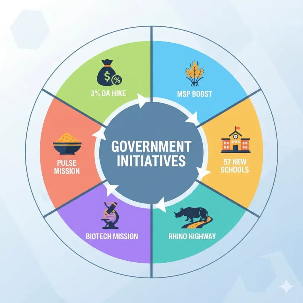 Cover image for 2025’s Biggest News: 3% DA Hike, MSP Boom, New Schools & More – Modi Govt’s 7 Gifts